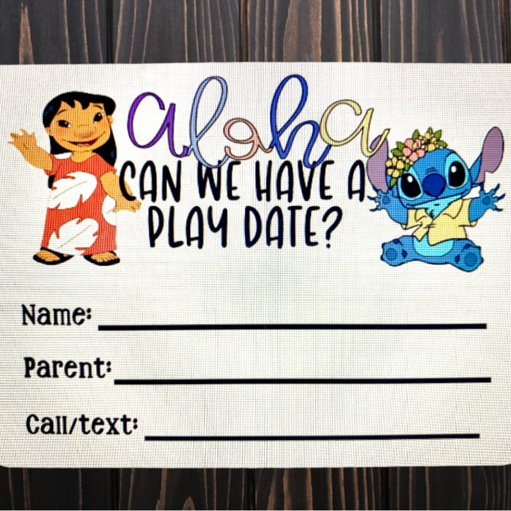 Lilo & Stitch Play date cards